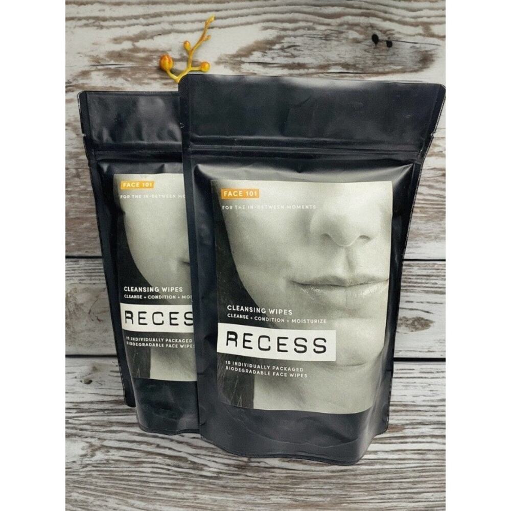 2 Packs RECESS FACE 101 Cleansing Wipes New Sealed